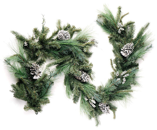 Canterbury Estate Christmas Pine Garland and Grey Pine Cone 72"