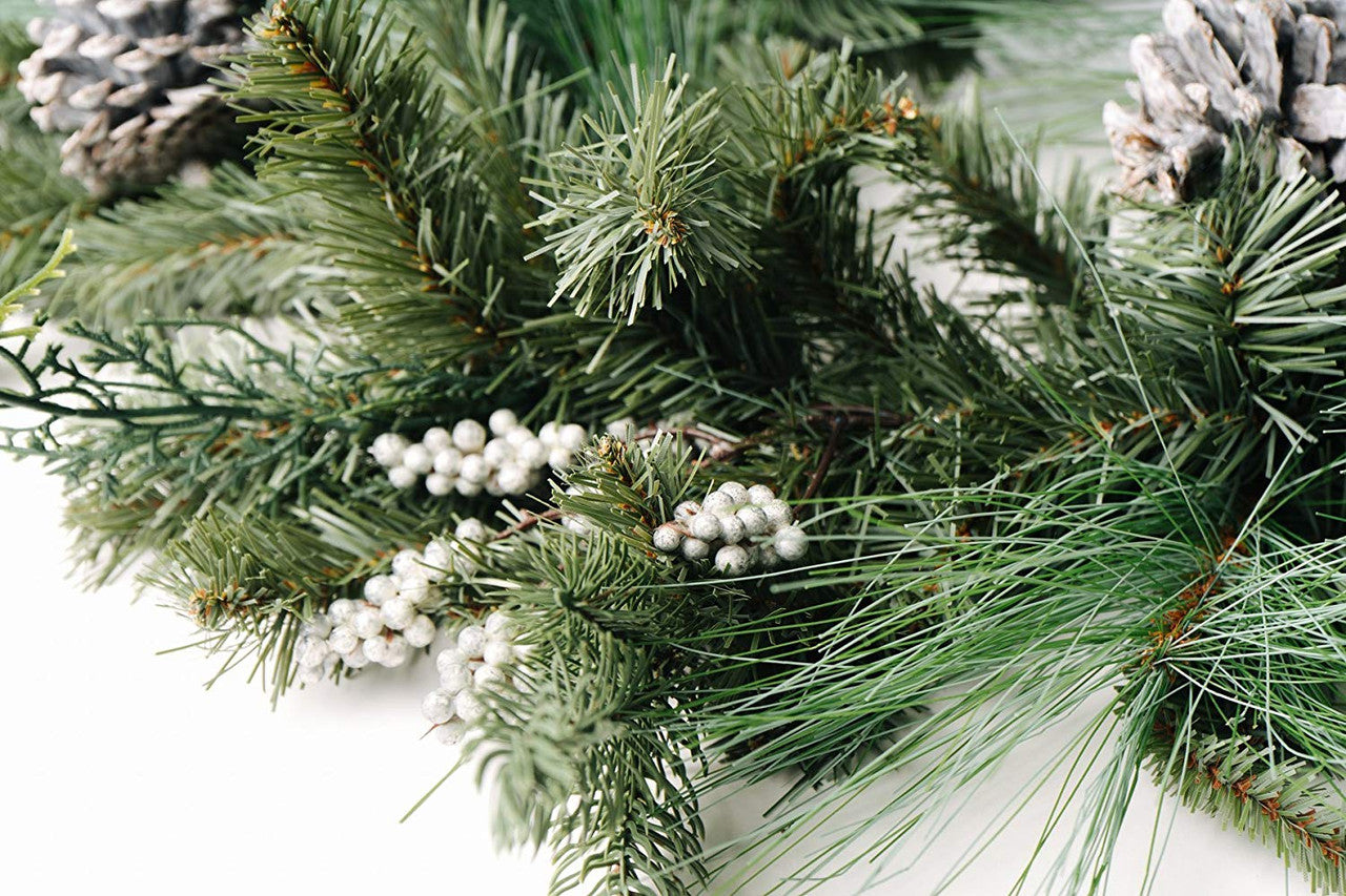Canterbury Estate Christmas Pine Garland and Grey Pine Cone 72"