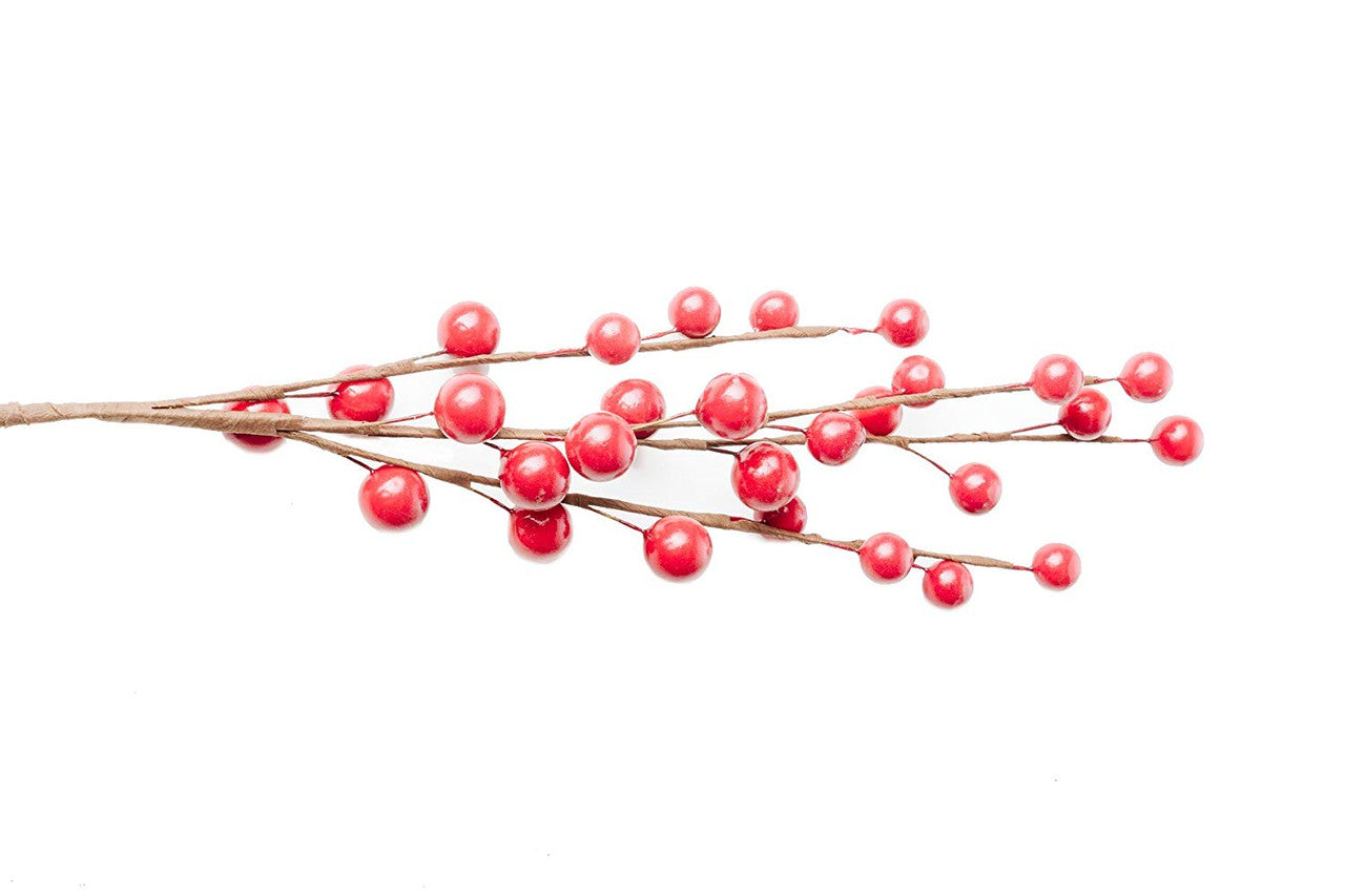 Set of 12 Red Berry Picks 16 Inch