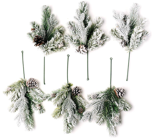 Frosted Forest Pine Pick Set of 6