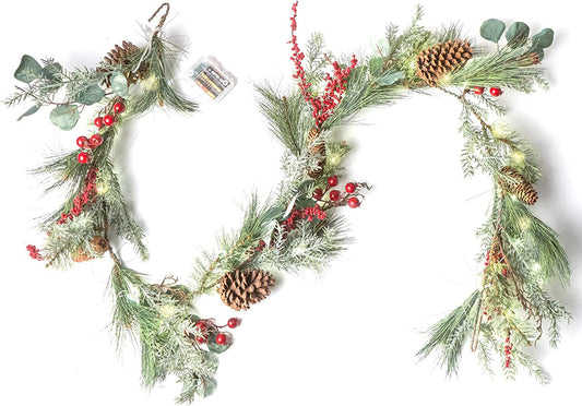 Brighton Pine Garland with Lights